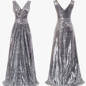 NWT Kate Kasin floor length sequin dress size 2